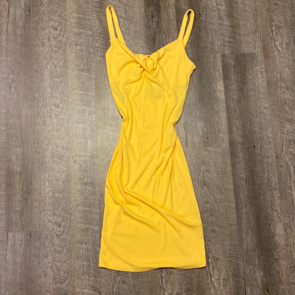 Women’s Yellow Forever 21 Bodycon Dress (Size S)